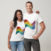 Flowing Abstract Rainbow Waves T-Shirt (Unisex)