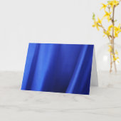 Flowing Blue Silk Fabric Abstract Karte (Gelbe Blume)