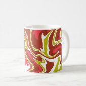 Flowing Color Layers in Red, Olive Green, & White Kaffeetasse (VorderseiteRechts)