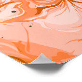 Flowing Coral and Peach Swirls Poster (Ecke)