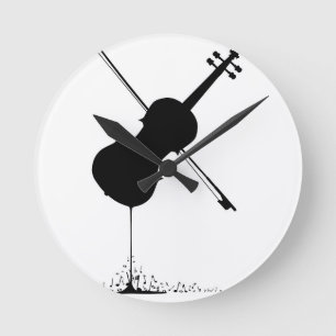 Flowing Fiddle Music Runde Wanduhr