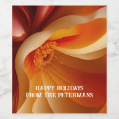 Flowing Floral in Red Weinetikett (Einzelnes Label)