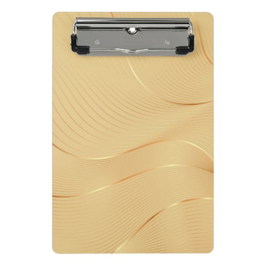 Flowing Gold Lines Luxury Abstract Background Art Mini Klemmbrett (Vorderseite)