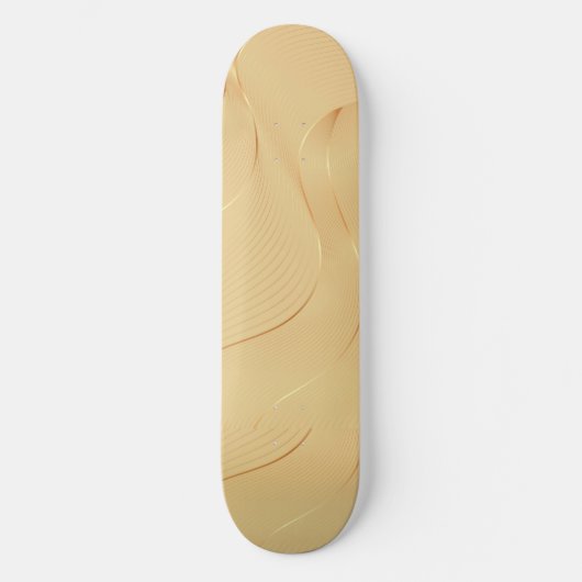 Flowing Gold Lines Luxury Abstract Background Art Skateboard (Vorderseite)