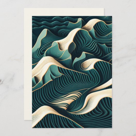 Flowing Harmony Feiertagskarte (Vorne/Hinten)