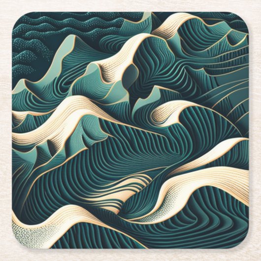 Flowing Harmony Rechteckiger Pappuntersetzer (Vorderseite)