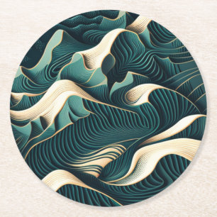 Flowing Harmony Runder Pappuntersetzer