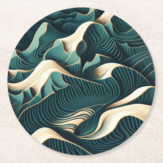 Flowing Harmony Runder Pappuntersetzer (Vorderseite)
