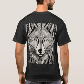 Flowing Lines Wolf Design – Geometric Nature Shirt (Rückseite)