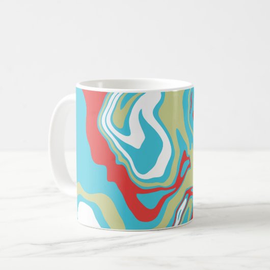 Flowing Liquid Curves and Color Bands Kaffeetasse (Vorderseite Links)