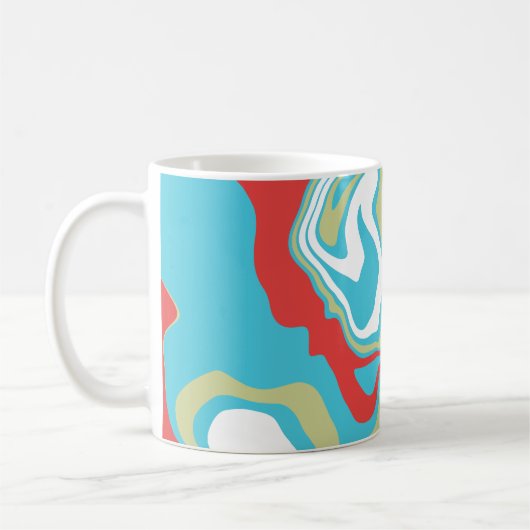 Flowing Liquid Curves and Color Bands Kaffeetasse (Links)