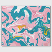 Flowing Marble Design with Pink and Teal Geschenkpapier (Flach)