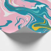 Flowing Marble Design with Pink and Teal Geschenkpapier (Ecke)
