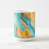 Flowing Marble Effect in Teal, Orange and Gold Kaffeetasse (Mittel)