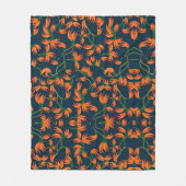  Flowing Orange Floral Pattern Fleecedecke (Vorderseite)