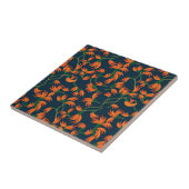  Flowing Orange Floral Pattern Fliese (Seite)