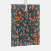  Flowing Orange Floral Pattern Ornament Aus Glas (Vorderseite Rechts)