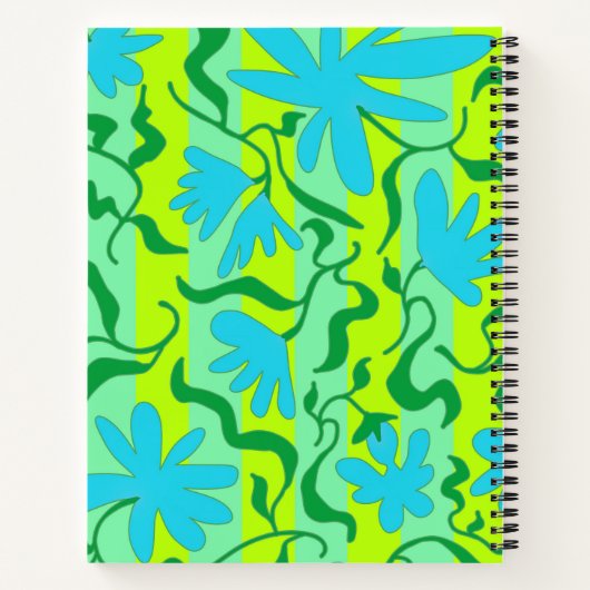 Flowing Vines Custom Text School Notebook Notizblock (Rückseite)
