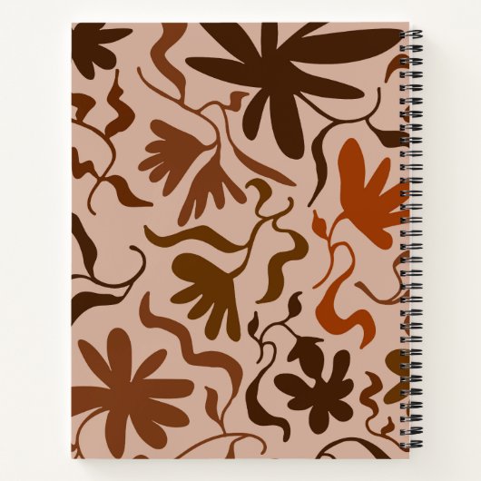 Flowing Vines Rustic Brown Personalized Notizblock (Rückseite)