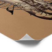 Flown musikalischer Symbole mit Saxophonen auf ein Poster (Ecke)