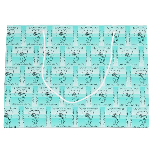 Flowntasche Beauty Aqua Horizontale Geschenktasche Große Geschenktüte (Vorderseite)