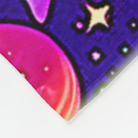 Flowy Neons: Planeten & Sterne Fleecedecke (Ecke)
