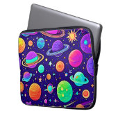 Flowy Neons: Planeten & Sterne Laptopschutzhülle (Vorderseite Links)