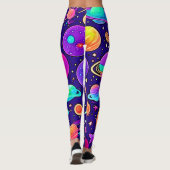 Flowy Neons: Planeten & Sterne Leggings (Rückseite)
