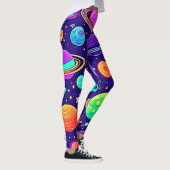 Flowy Neons: Planeten & Sterne Leggings (Rechts)