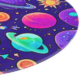 Flowy Neons: Planeten & Sterne Schneidebrett (Ecke)