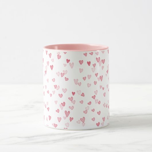 Flowy Pink Hearts Tasse (Zentrum)