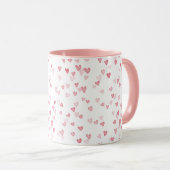 Flowy Pink Hearts Tasse (VorderseiteRechts)