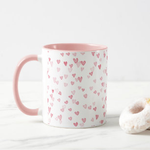 Flowy Pink Hearts Tasse