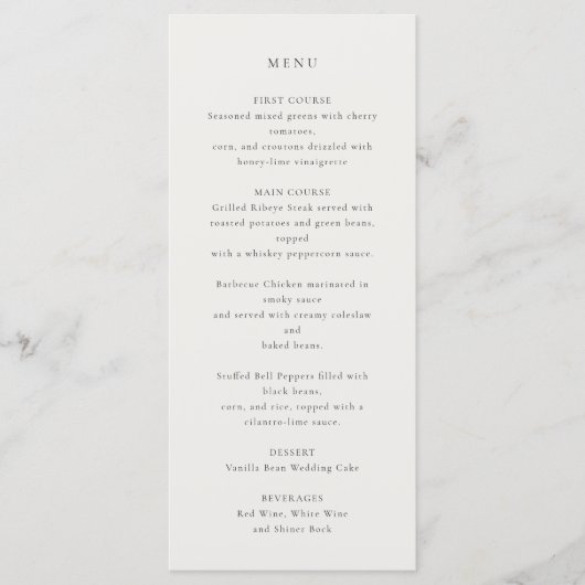 Flowy-Skulptur für Elfenbein Menükarte (Vorderseite)