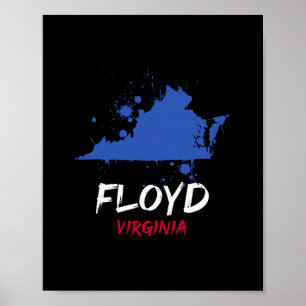 Floyd Virginia Va Farbklecks Urlaubs-Souvenir Poster