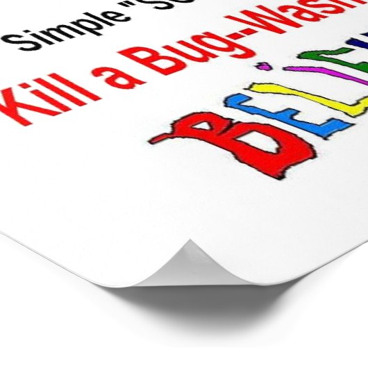 Flu Bug Wash Hands Poster (Ecke)