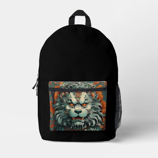 Flu Lion of Wisdom Bedruckter Rucksack (Vorderseite)