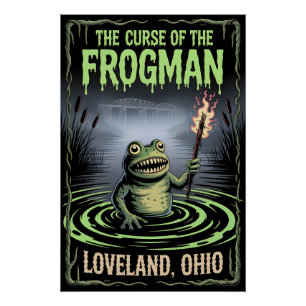 Fluch des Loveland Frogman-Kryptiden Ohio Horror Poster