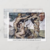 Fluch von Adam und Eva von Michelangelo Buonarroti Postkarte (Vorne/Hinten)