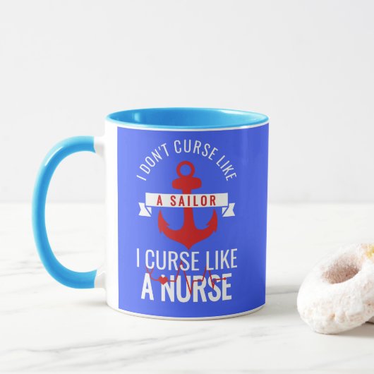 Fluch wie eine Krankenschwester Tasse (Mit Donut)