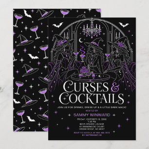 Flüche & Cocktails Hexen-Mädelsabend Einladung