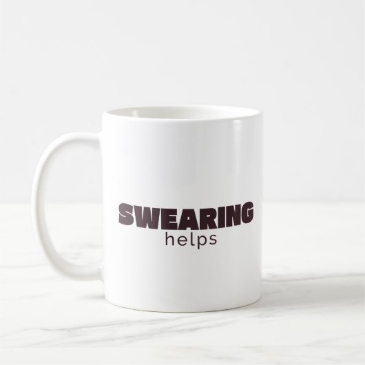 Fluchen hilft Klassischer Becher – Lustiger sarkas Kaffeetasse (Links)