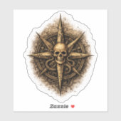Fluchkompass-Sigil Pirat Aufkleber (Blatt)