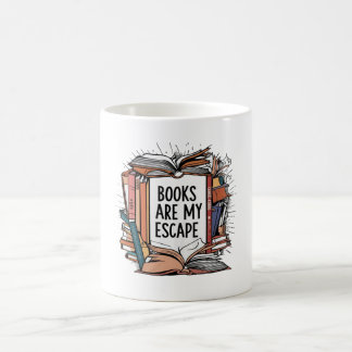 Flucht aus Büchern Kaffeetasse