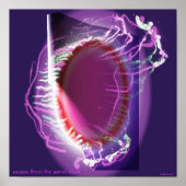 Flucht aus dem astralen Schwarz Poster (Vorne)