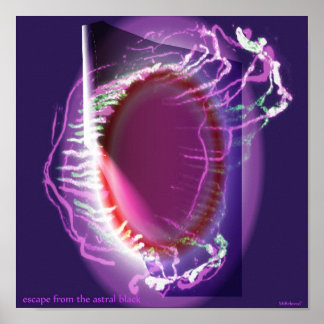Flucht aus dem astralen Schwarz Poster