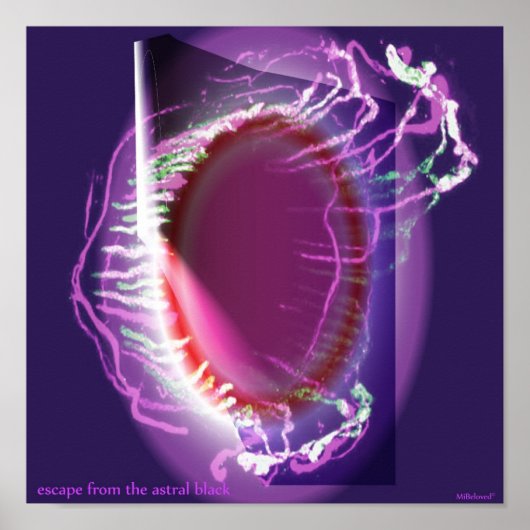 Flucht aus dem astralen Schwarz Poster (Vorne)