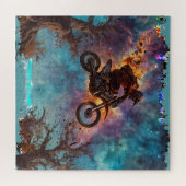 Flucht aus dem Feuer - Motorradfahrer Puzzle (Horizontal)