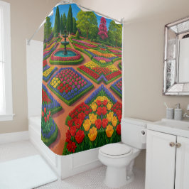 Flucht aus dem Frühling - botanisches Bliss Duschvorhang