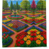 Flucht aus dem Frühling - botanisches Bliss Duschvorhang (Vorderseite)